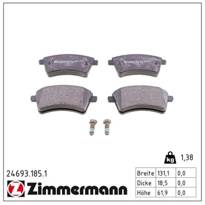ZIMMERMANN 24693.185.1 Číslo výrobce: 24693. EAN: 4250238754114.