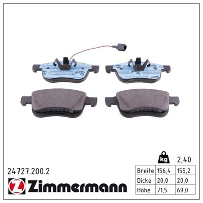 ZIMMERMANN 24727.200.2 Číslo výrobce: 24727. EAN: 4250238759034.
