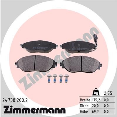 ZIMMERMANN 24738.200.2 Číslo výrobce: 24738. EAN: 4250238756835.