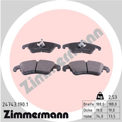 ZIMMERMANN 24743.190.1 Číslo výrobce: 24408. EAN: 4250238746355.