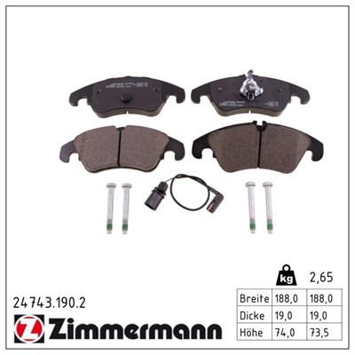 ZIMMERMANN 24743.190.2 Číslo výrobce: 24408. EAN: 4250238746362.