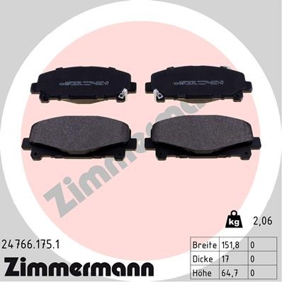 ZIMMERMANN 24766.175.1 Číslo výrobce: 24766. EAN: 4250238776185.