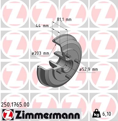 ZIMMERMANN 250.1765.00 EAN: 4250238706953.