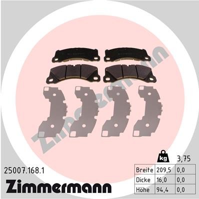 ZIMMERMANN 25007.168.1 Číslo výrobce: 25007. EAN: 4250238756804.