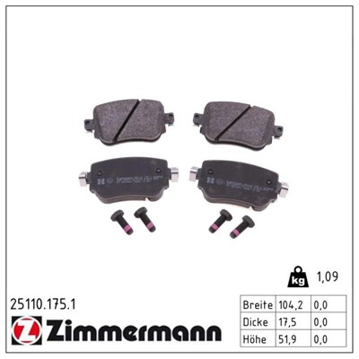 ZIMMERMANN 25110.175.1 Číslo výrobce: 25110. EAN: 4250238766049.