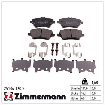 ZIMMERMANN 25134.170.2 Číslo výrobce: 25134. EAN: 4250238761419.