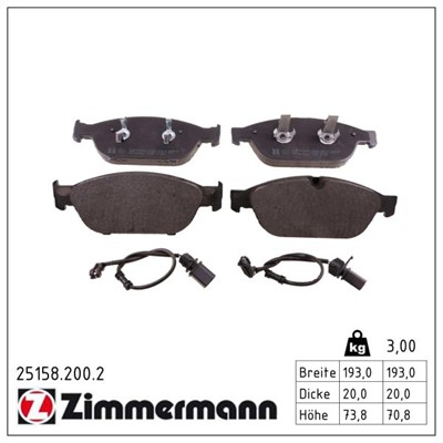 ZIMMERMANN 25158.200.2 Číslo výrobce: 25157. EAN: 4250238759157.