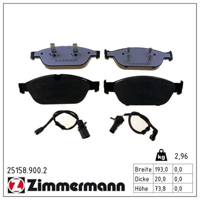 ZIMMERMANN 25158.900.2 Číslo výrobce: 25157. EAN: 4250238783350.