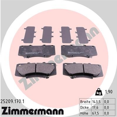 ZIMMERMANN 25209.170.1 Číslo výrobce: 25209. EAN: 4250238766179.