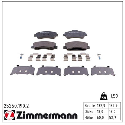 ZIMMERMANN 25250.190.2 Číslo výrobce: 25250. EAN: 4250238764953.