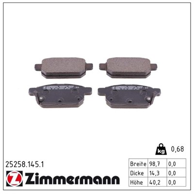 ZIMMERMANN 25258.145.1 Číslo výrobce: 25258. EAN: 4250238766506.