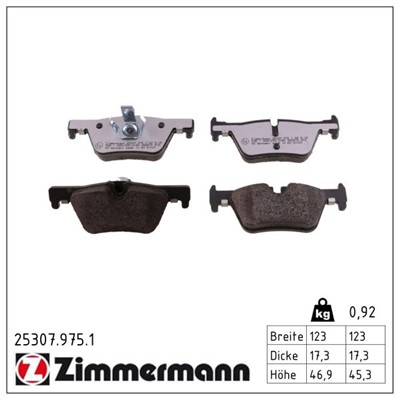 ZIMMERMANN 25307.975.1 Číslo výrobce: 25307. EAN: 4250238779544.
