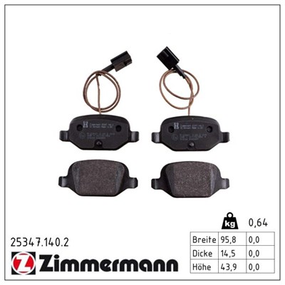 ZIMMERMANN 25347.140.2 Číslo výrobce: 25347. EAN: 4250238759645.