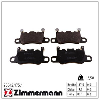 ZIMMERMANN 25512.175.1 Číslo výrobce: 25512. EAN: 4250238782773.