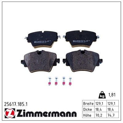 ZIMMERMANN 25617.185.1 Číslo výrobce: 25617. EAN: 4250238768708.