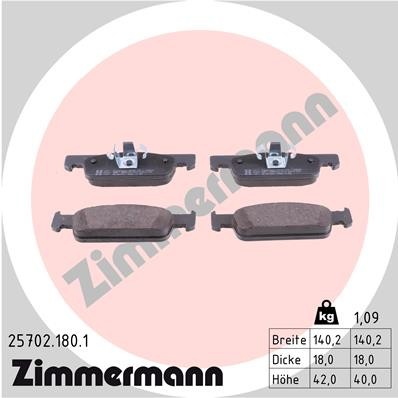 ZIMMERMANN 25702.180.1 Číslo výrobce: 25702. EAN: 4250238761457.