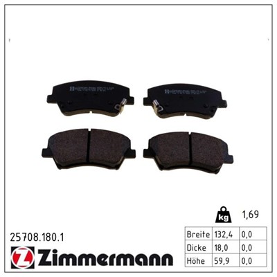 ZIMMERMANN 25708.180.1 Číslo výrobce: 25708. EAN: 4250238781622.