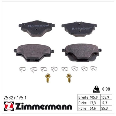 ZIMMERMANN 25827.175.1 Číslo výrobce: 25827. EAN: 4250238764922.