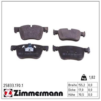 ZIMMERMANN 25833.170.1 Číslo výrobce: 25833. EAN: 4250238764892.