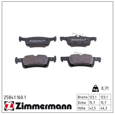 ZIMMERMANN 25841.160.1 Číslo výrobce: 25841. EAN: 4250238764915.