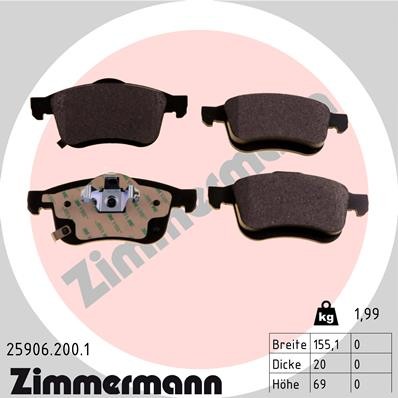 ZIMMERMANN 25906.200.1 Číslo výrobce: 24727. EAN: 4250238778165.