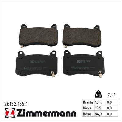 ZIMMERMANN 26152.155.1 Číslo výrobce: 26152. EAN: 4250238789512.