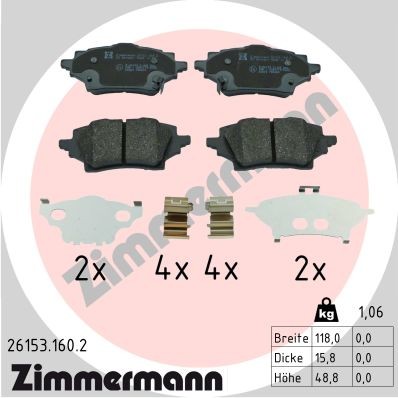 ZIMMERMANN 26153.160.2 Číslo výrobce: 26153. EAN: 4250238788584.