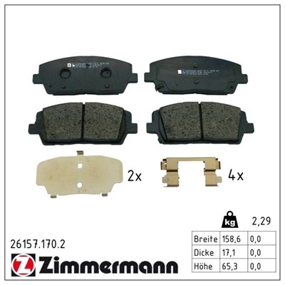 ZIMMERMANN 26157.170.2 Číslo výrobce: 26157. EAN: 4250238788591.