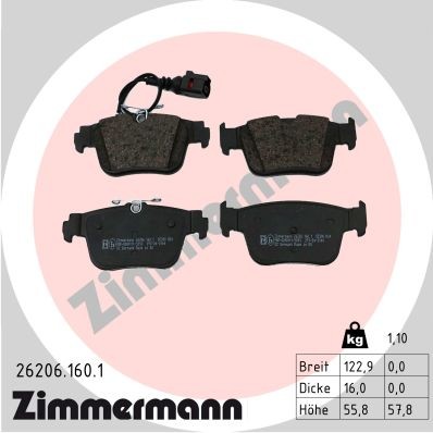 ZIMMERMANN 26206.160.1 Číslo výrobce: 26206. EAN: 4250238792680.