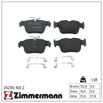 ZIMMERMANN 26206.160.2 Číslo výrobce: 26206. EAN: 4250238788294.