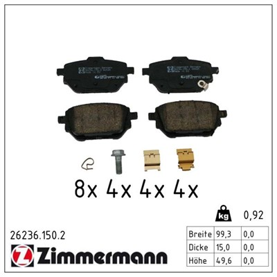 ZIMMERMANN 26236.150.2 Číslo výrobce: 26236. EAN: 4250238791768.