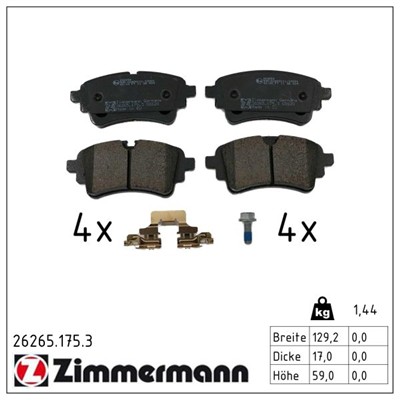 ZIMMERMANN 26265.175.3 Číslo výrobce: 26265. EAN: 4250238792147.