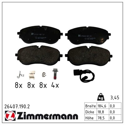 ZIMMERMANN 26407.190.2 Číslo výrobce: 26407. EAN: 4250238788713.