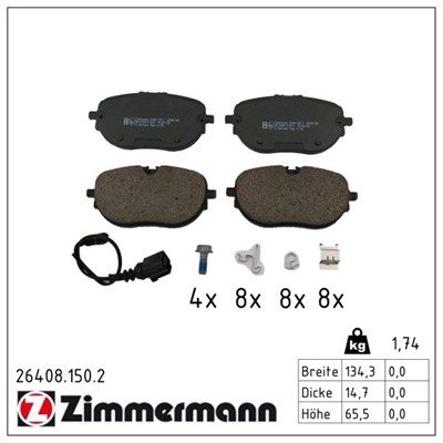 ZIMMERMANN 26408.150.2 Číslo výrobce: 26408. EAN: 4250238788218.