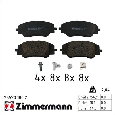 ZIMMERMANN 26620.180.2 Číslo výrobce: 26620. EAN: 4250238789697.