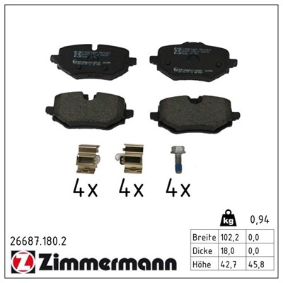 ZIMMERMANN 26687.180.2 Číslo výrobce: 26687. EAN: 4250238791324.