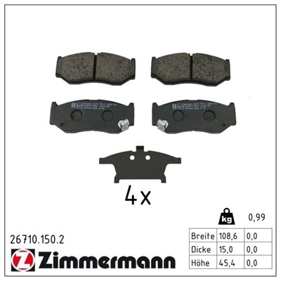 ZIMMERMANN 26710.150.2 Číslo výrobce: 26710. EAN: 4250238791737.