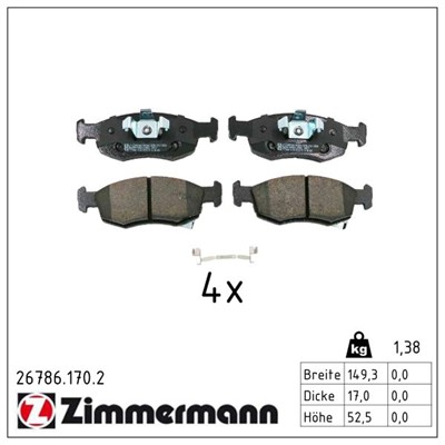 ZIMMERMANN 26786.170.2 Číslo výrobce: 26786. EAN: 4250238793359.