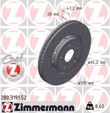 ZIMMERMANN 280.3191.52 EAN: 4250238778561.