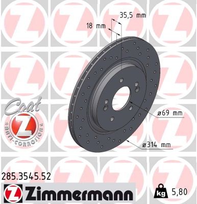 ZIMMERMANN 285.3545.52 EAN: 4250238788027.