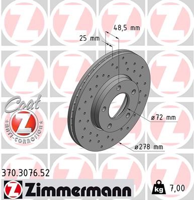 ZIMMERMANN 370.3076.52 EAN: 4250238748700.