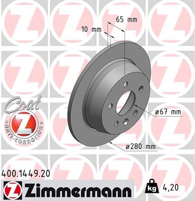 ZIMMERMANN 400.1449.20 EAN: 4250238758105.