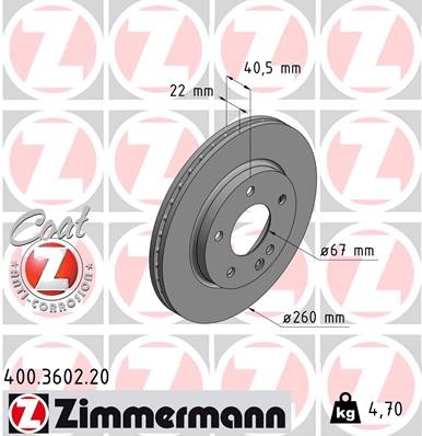 ZIMMERMANN 400.3602.20 EAN: 4250238719090.