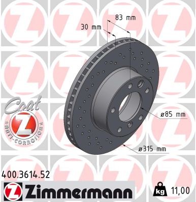 ZIMMERMANN 400.3614.52 EAN: 4250238748748.