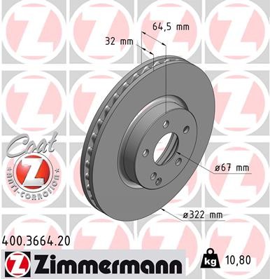 ZIMMERMANN 400.3664.20 EAN: 4250238720737.