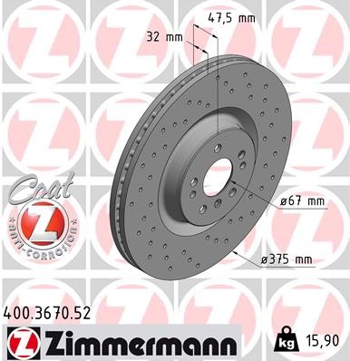 ZIMMERMANN 400.3670.52 EAN: 4250238763925.