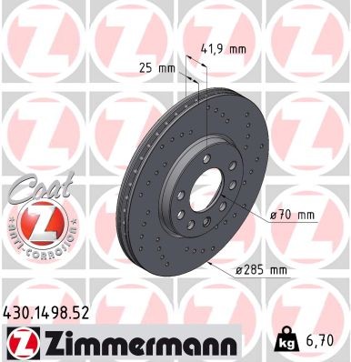 ZIMMERMANN 430.1498.52 EAN: 4250238748731.