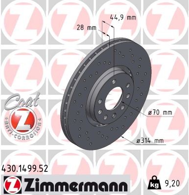 ZIMMERMANN 430.1499.52 EAN: 4250238750956.