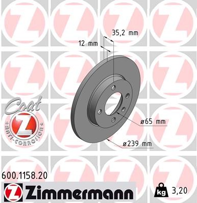 ZIMMERMANN 600.1158.20 EAN: 4250238762034.