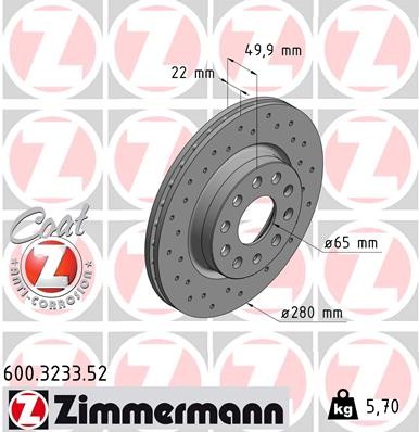 ZIMMERMANN 600.3233.52 EAN: 4250238746799.